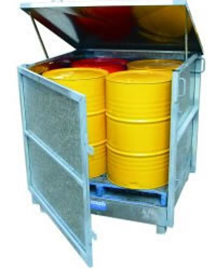 drum-spill-containment-stand-enclosed-with-lid-4-drums