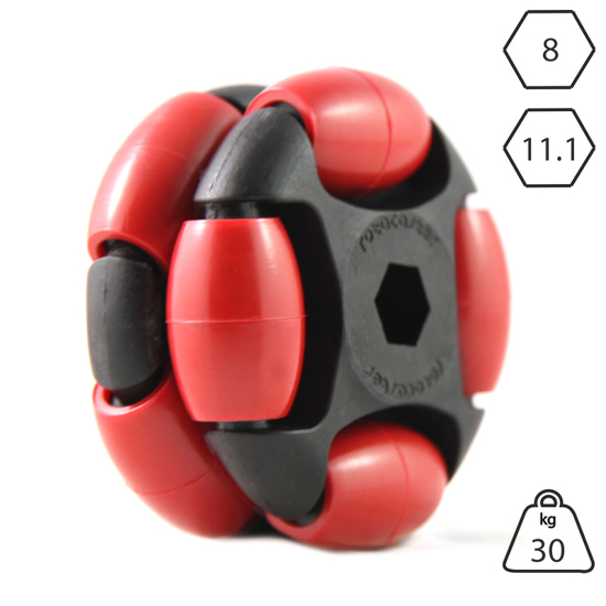 rotacaster-48mm-double-90a-firm-polyurethane-roller-11.1mm-hex-bore